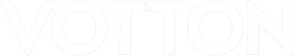 Logotipo tipográfico de Votton.es en color blanco